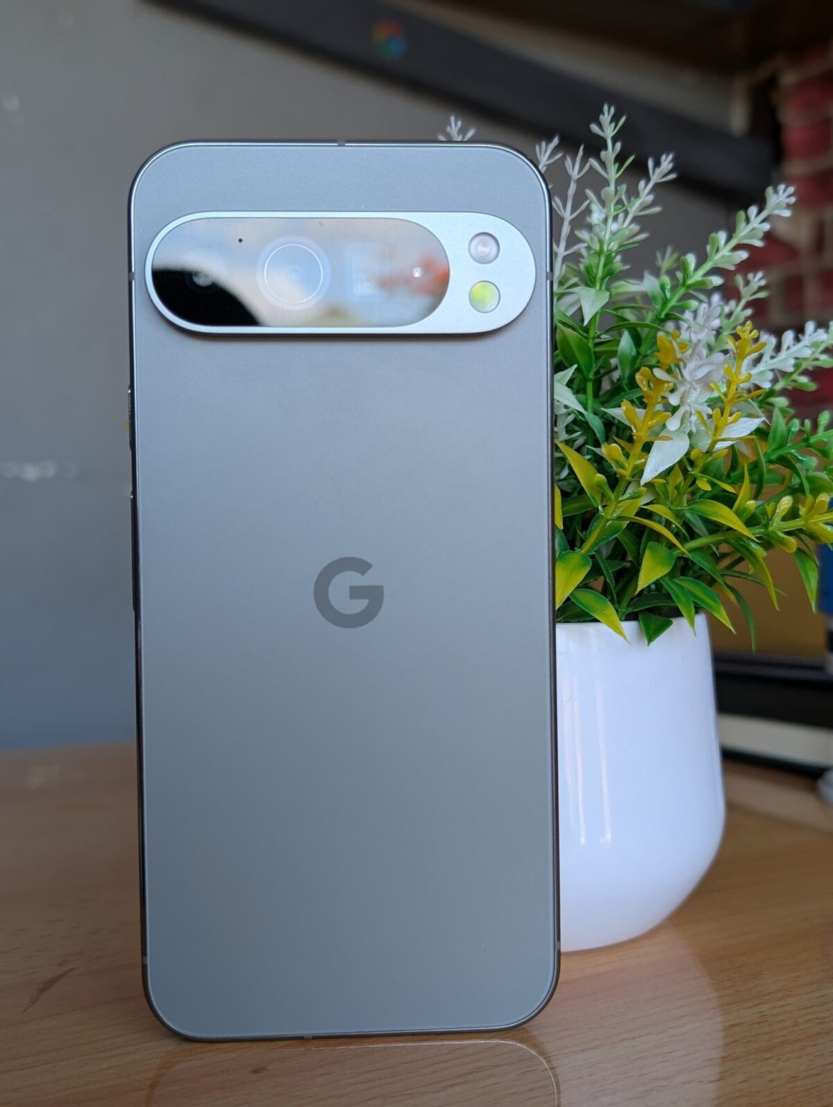 Google Pixel 9 Pro matte gray rear view with camera close-up